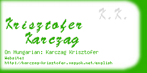 krisztofer karczag business card